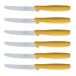SET 6 COLTELLI DA TAVOLA GIALLI LINEA L'ORIGINALE MIGLIORE 11CM