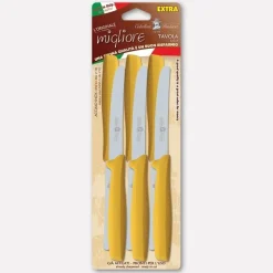 SET 6 COLTELLI DA TAVOLA GIALLI LINEA L'ORIGINALE MIGLIORE 11CM