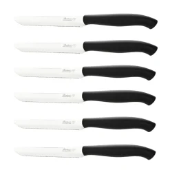 SET 6 COLTELLI DA TAVOLA LINEA GENIUS NERI 11CM