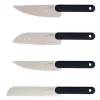SET 4 COLTELLI KNIFE SET BLACK EDITION ACCIAIO INOX MANICO NERO