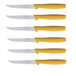 SET 6 COLTELLI PER BISTECCA GIALLI LINEA L'ORIGINALE MIGLIORE 11CM