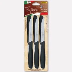 SET 6 COLTELLI PER BISTECCA NERI LINEA L'ORIGINALE MIGLIORE 11CM