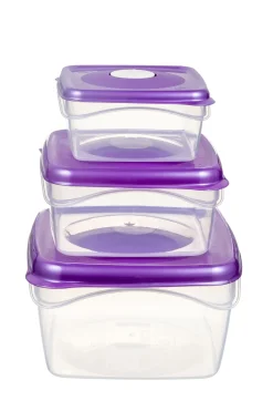 SET 3 CONTENITORI FRESKA SQUARE IN PLASTICA 0.5-1-2LT ASSORTITO
