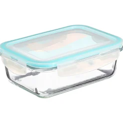 SET 3 CONTENITORI RETTANGOLARI IN VETRO CON COPERCHIO