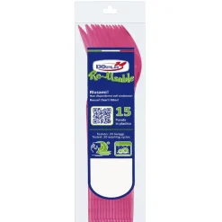 SET 15 CUCCHIAI COMPACT IN PLASTICA FUCSIA