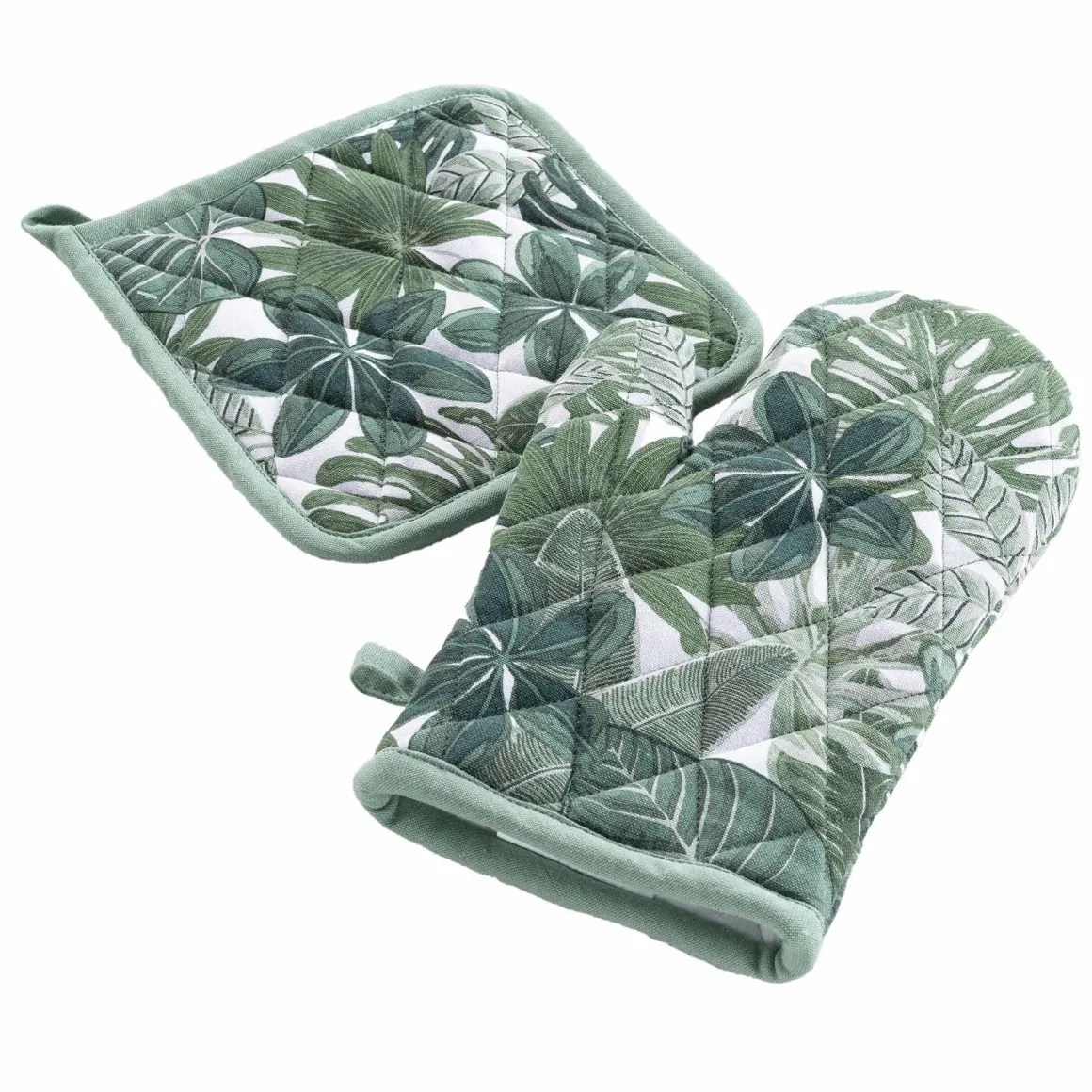 SET GUANTO DA CUCINA + PRESINA IN COTONE ARDENIA VERDE SALVIA: vendita online SET GUANTO DA CUCINA + PRESINA IN COTONE ARDENIA VERDE SALVIA in offerta