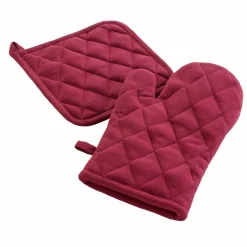 SET GUANTO DA CUCINA + PRESINA IN COTONE UNITO CERISETTE RUBINO : vendita online SET GUANTO DA CUCINA + PRESINA IN COTONE UNITO CERISETTE RUBINO in offerta