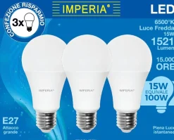 SET 3 IMPERIA LED GOCCIA OPALE E27 15W 230V 6400K 25000H: vendita online SET 3 IMPERIA LED GOCCIA OPALE E27 15W 230V 6400K 25000H in offerta