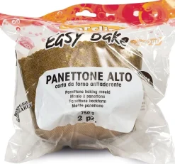 SET 2 PANETTONI ALTI LINEA RICORRENZE IN CARTA DA FORNO 15.5X11.5CM