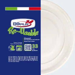 SET 33 PIATTI FONDI IN PLASTICA DIAM. 20.5CM BIANCO