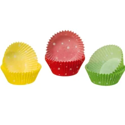 SET 100 PIROTTINI A POIS LINEA EASY BAKE IN CARTA DA FORNO 7X3CM