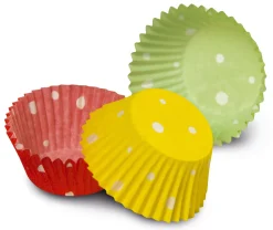 SET 100 PIROTTINI A POIS LINEA EASY BAKE IN CARTA DA FORNO 7X3CM