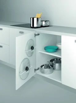 SET 2 PORTA COPERCHI TAPA IN FERRO BIANCHI 34X5CM