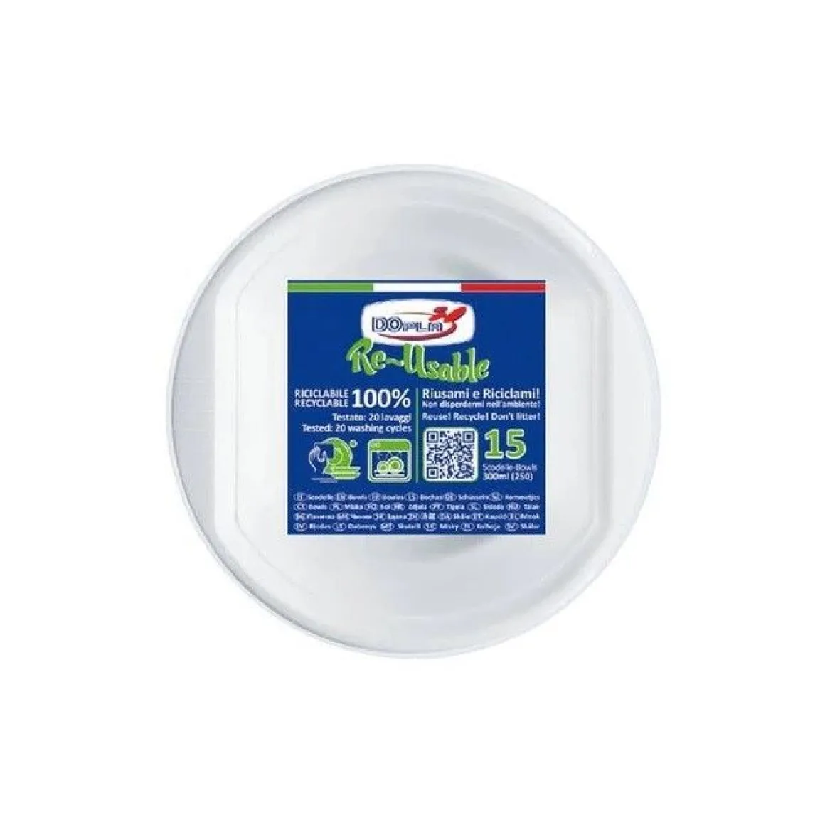 SET 15 SCODELLE IN PLASTICA 300ML BIANCO