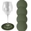 SET 4 SOTTOBICCHIERI IN SIMILPELLE DIAM. 12.5CM VERDE: vendita online SET 4 SOTTOBICCHIERI IN SIMILPELLE DIAM. 12.5CM VERDE in offerta