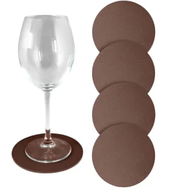 SET 4 SOTTOBICCHIERI IN SIMILPELLE DIAM. 12.5CM MARRONE: vendita online SET 4 SOTTOBICCHIERI IN SIMILPELLE DIAM. 12.5CM MARRONE in offerta