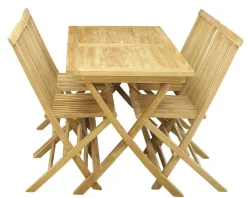 SET TAVOLO CON 4 SEDIE PIEGHEVOLI LEGNO DI TEAK: TAVOLO DA ESTERNO IN PROMOZIONE
