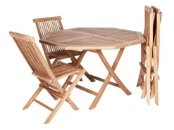 SET TAVOLO E 4 SEDIE PIEGHEVOLI: TAVOLO IN LEGNO TEAK