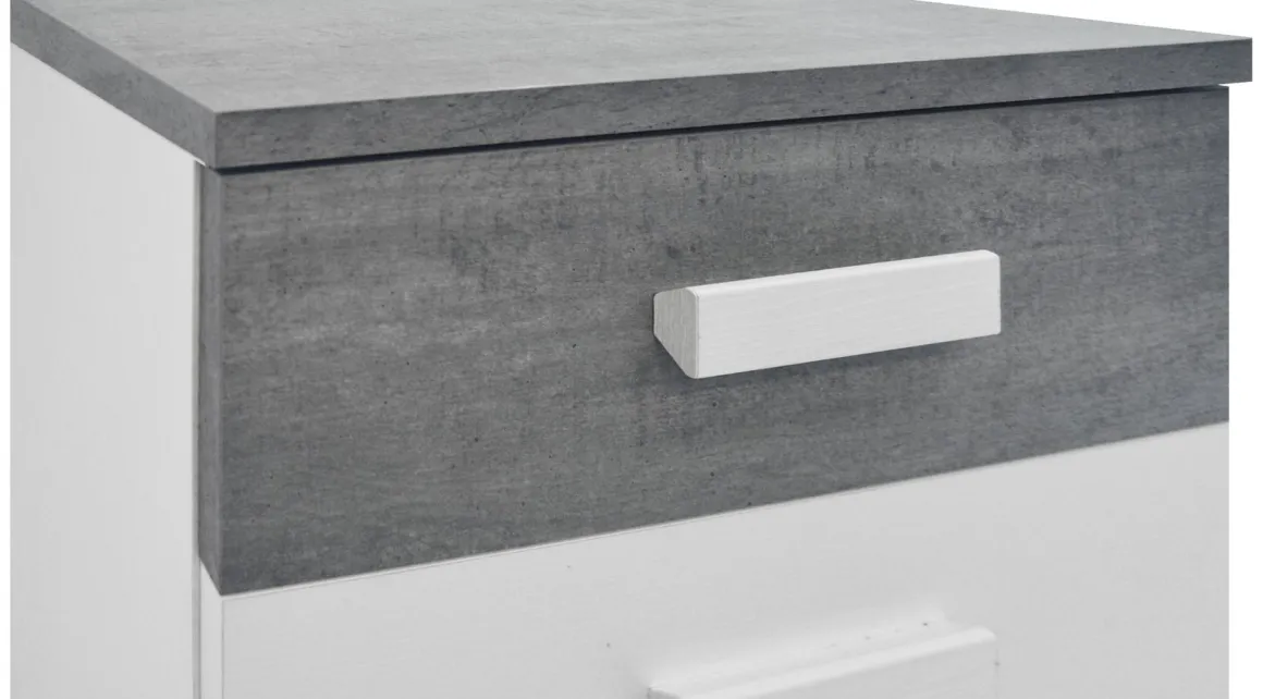 Settimino frassino bianco e cemento: settimino MILA camera da letto