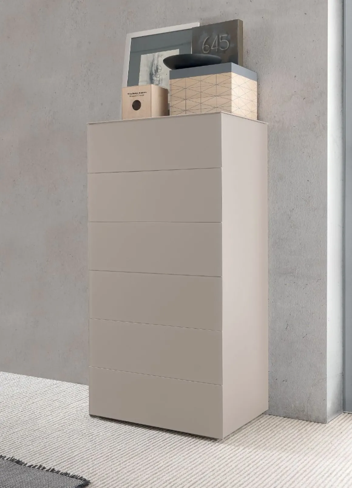 Settimino in vetro satinato color platino: settimino modello KING