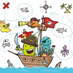 SET 20 TOVAGLIOLI 33X33CM PIRATE CREW: vendita online SET 20 TOVAGLIOLI 33X33CM PIRATE CREW in offerta