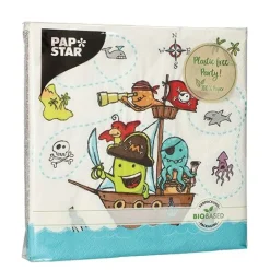 SET 20 TOVAGLIOLI 33X33CM PIRATE CREW: vendita online SET 20 TOVAGLIOLI 33X33CM PIRATE CREW in offerta