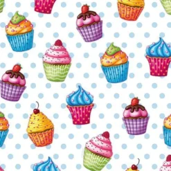 SET 20 TOVAGLIOLI 33X33CM 3 VELI CUPCAKES: vendita online SET 20 TOVAGLIOLI 33X33CM 3 VELI CUPCAKES in offerta