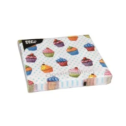 SET 20 TOVAGLIOLI 33X33CM 3 VELI CUPCAKES: vendita online SET 20 TOVAGLIOLI 33X33CM 3 VELI CUPCAKES in offerta