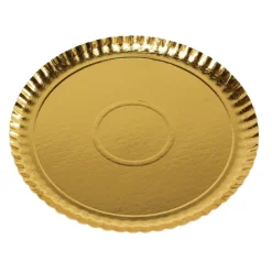 SET 3 VASSOI LINEA EASY BAKE IN CARTONCINO DORATO DIAM. 24CM