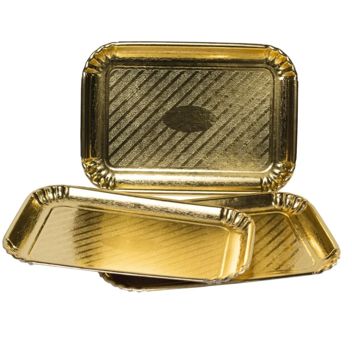 SET 3 VASSOI LINEA EASY BAKE IN CARTONCINO DORATO 23X31CM