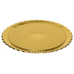 SET 2 VASSOI LINEA EASY BAKE IN PLASTICA DORATA DIAM. 28CM
