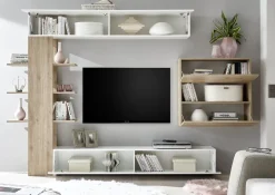 SOGGIORNO MOD. SORANO BIANCO LUCIDO E ROVERE CADIZ: vendita online SOGGIORNO MOD. SORANO BIANCO LUCIDO E ROVERE CADIZ in offerta