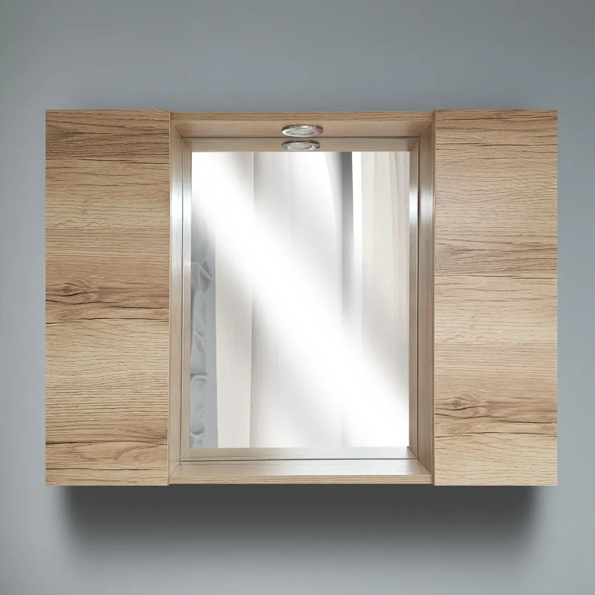 SPECCHIERA 2A CM 80 QUERCIA NATURALE CON FARETTO LED