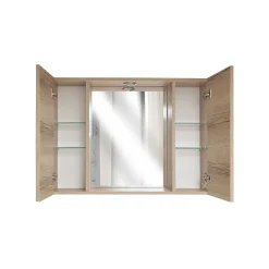 SPECCHIERA 2A CM 80 QUERCIA NATURALE CON FARETTO LED