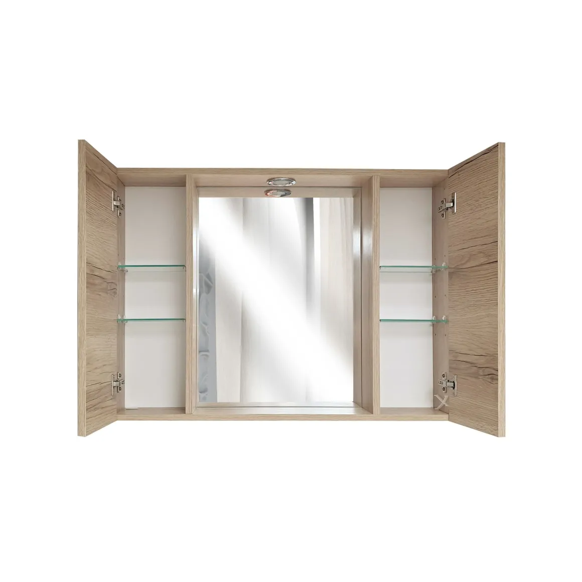 SPECCHIERA 2A CM 80 QUERCIA NATURALE CON FARETTO LED