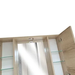 SPECCHIERA 2A CM 80 QUERCIA NATURALE CON FARETTO LED