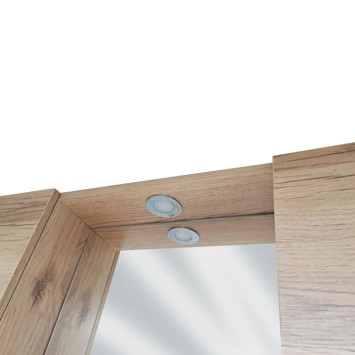 SPECCHIERA 2A CM 80 QUERCIA NATURALE CON FARETTO LED