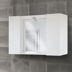 SPECCHIERA CM 80 BIANCO NORDICO CON FARETTO LED