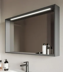 SPECCHIERA QUADRANTE CM 102 CON LAMPADA LED GRAFITE OPACO
