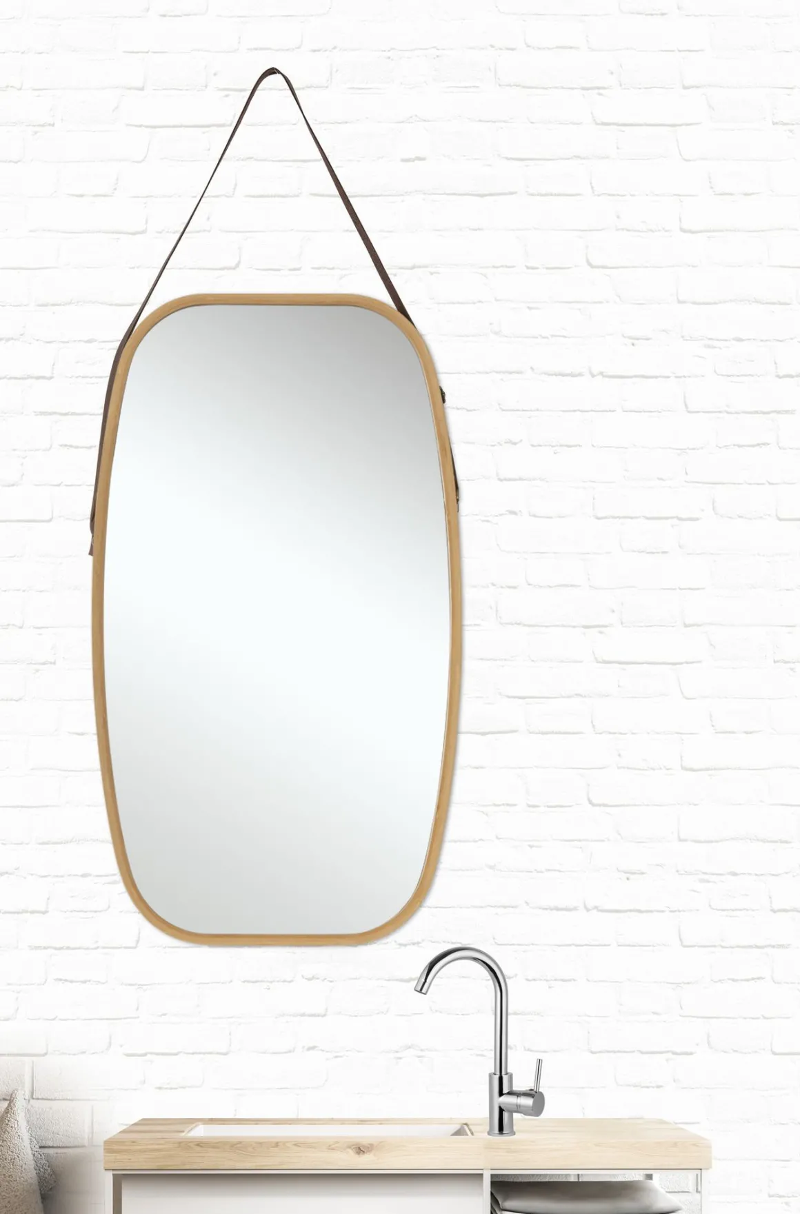 SPECCHIO OVALE CM 45X77 IN MDF MARRONE: vendita online SPECCHIO OVALE CM 45X77 IN MDF MARRONE in offerta