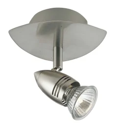 SPOT SUNNY 1 LUCE NIKEL - 1XGU10 5W LED 2700K 400lm: vendita online SPOT SUNNY 1 LUCE NIKEL - 1XGU10 5W LED 2700K 400lm in offerta