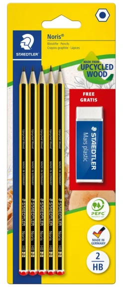 STAEDTLER - SET 5 MATITE NORIS HB CON GOMMA MARS PLASTIC: vendita online STAEDTLER - SET 5 MATITE NORIS HB CON GOMMA MARS PLASTIC in offerta