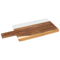 TAGLIERE HARMONY IN LEGNO DI ACACIA E MARMO 42X20CM