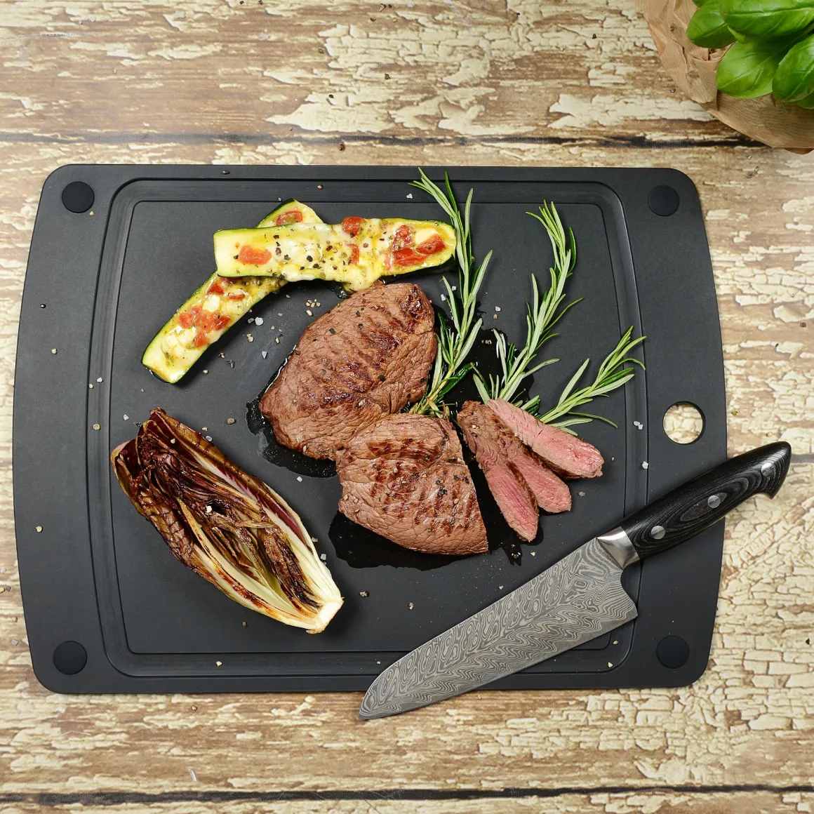 TAGLIERE SERIE GOURMET GRIPPER NERO 29.8X23.5CM