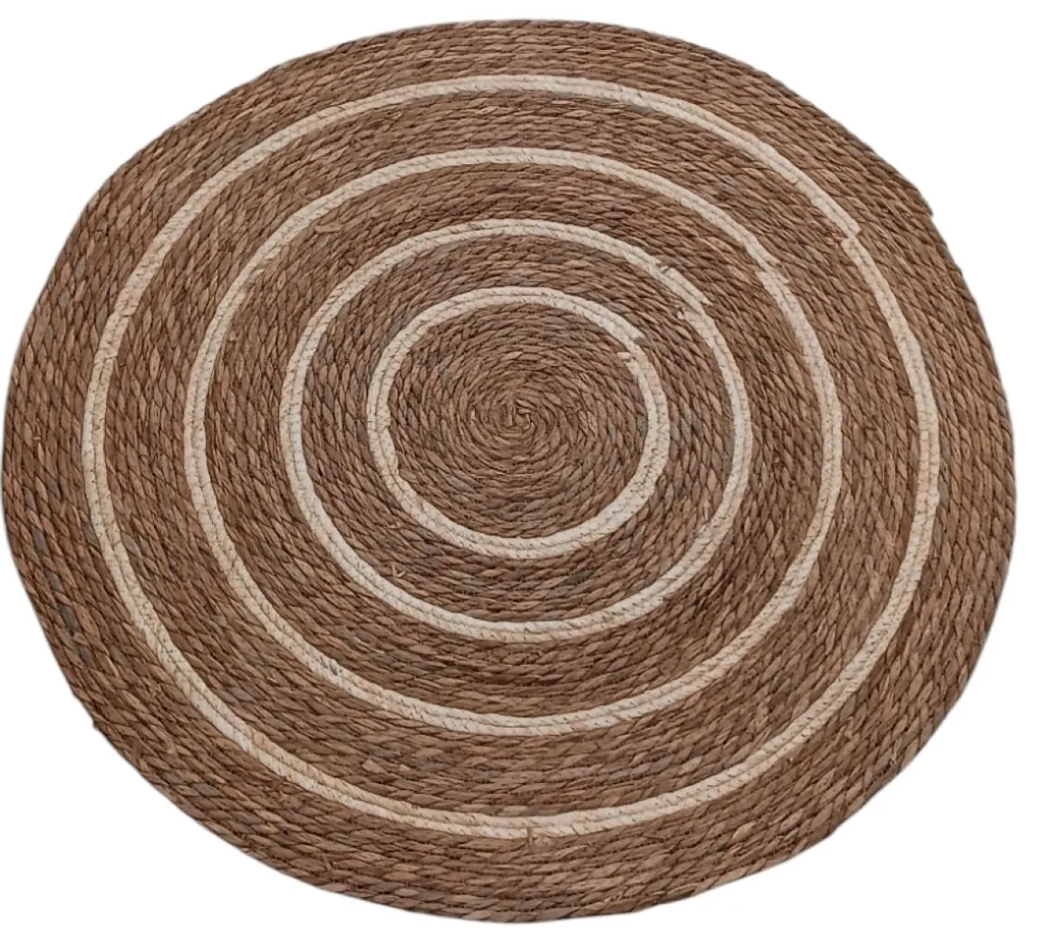 TAPPETO D 80CM NATURALE CON RIGA BIANCA: vendita online TAPPETO D 80CM NATURALE CON RIGA BIANCA in offerta