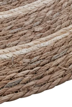 TAPPETO D 80CM NATURALE CON RIGA BIANCA: vendita online TAPPETO D 80CM NATURALE CON RIGA BIANCA in offerta