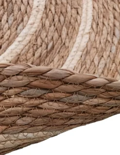 TAPPETO D 80CM NATURALE CON RIGA BIANCA: vendita online TAPPETO D 80CM NATURALE CON RIGA BIANCA in offerta
