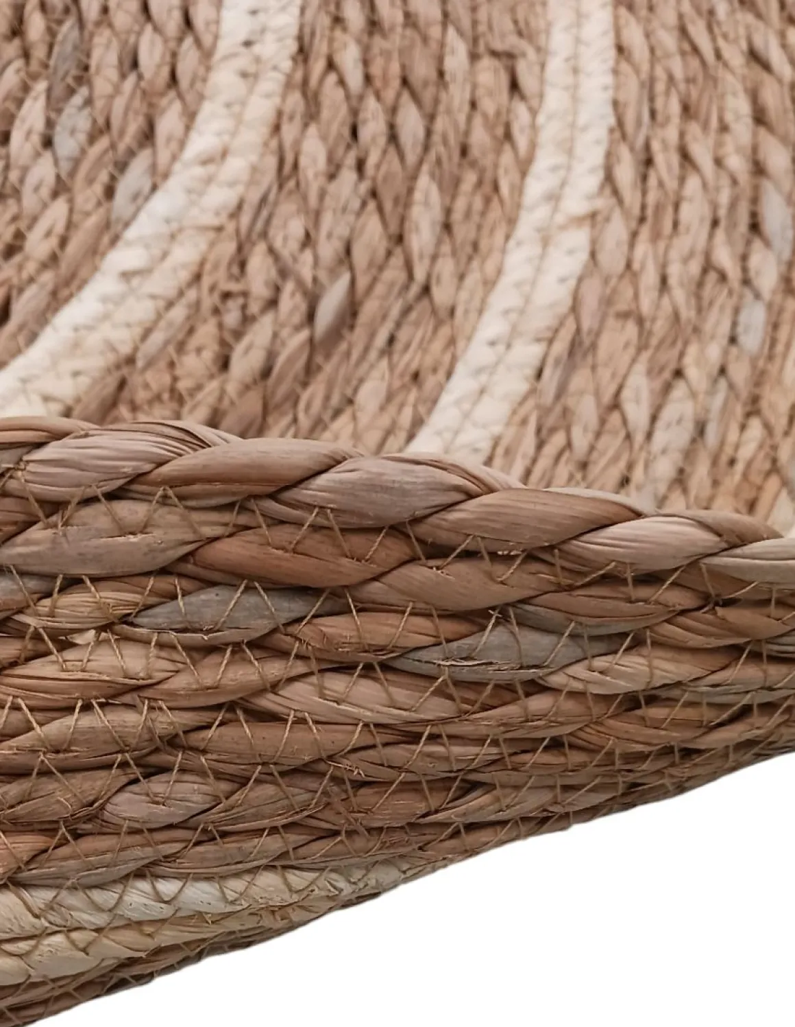 TAPPETO D 80CM NATURALE CON RIGA BIANCA: vendita online TAPPETO D 80CM NATURALE CON RIGA BIANCA in offerta