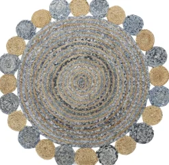 TAPPETO IN COTONE E JUTA MULTICOLORE DIAM. 160: vendita online TAPPETO IN COTONE E JUTA MULTICOLORE DIAM. 160 in offerta