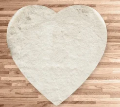 TAPPETO RABBIT CUORE 76X88CM ECOPELLICCIA PANNA: vendita online TAPPETO RABBIT CUORE 76X88CM ECOPELLICCIA PANNA in offerta